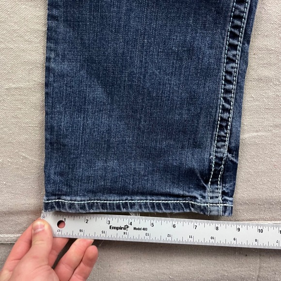 BKE Derek Straight Leg Jeans Mens 29R Blue Good Contrast Stitch Embroidered - Picture 9 of 9